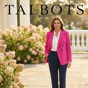 Talbots Vintage Double Breasted Blazer Pink Fuchsia Size 6